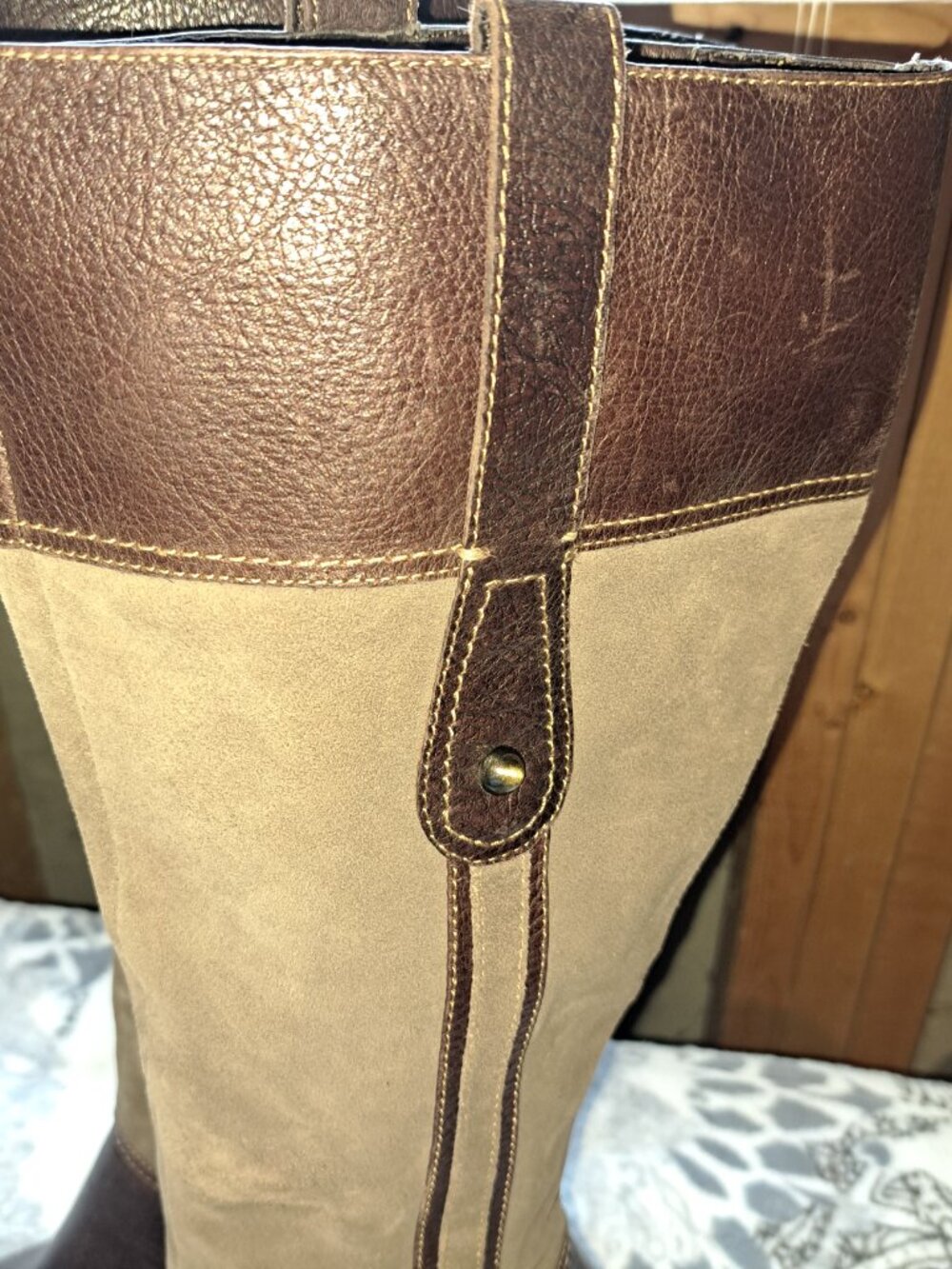 Naturalizer N5 Comfort Heeled Leather and Suede Boots 9M - Picture 7 of 11